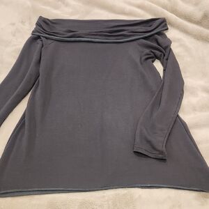 American Eagle Outfitters Gray Off-the-Shoulder Sweater
